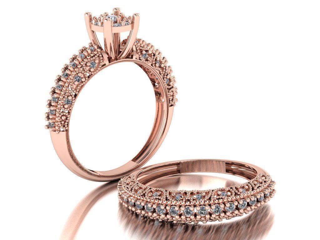 solitaire set ring 3D print model_32