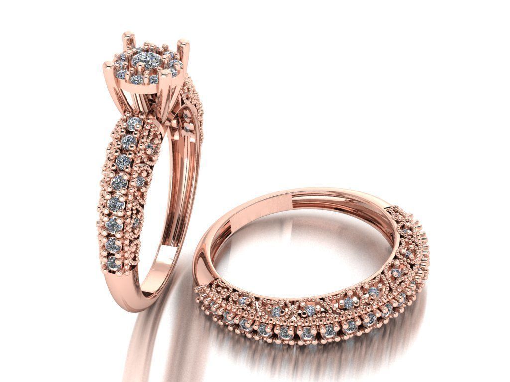 solitaire set ring 3D print model_4