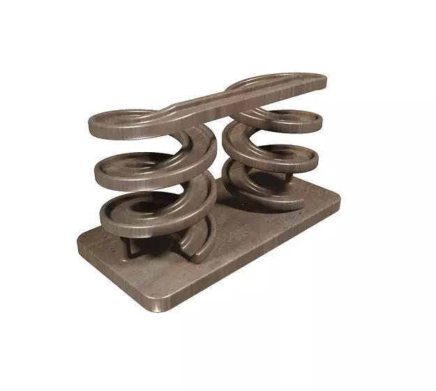 Spectacular Spiral Bridge Low-poly 3D model_0