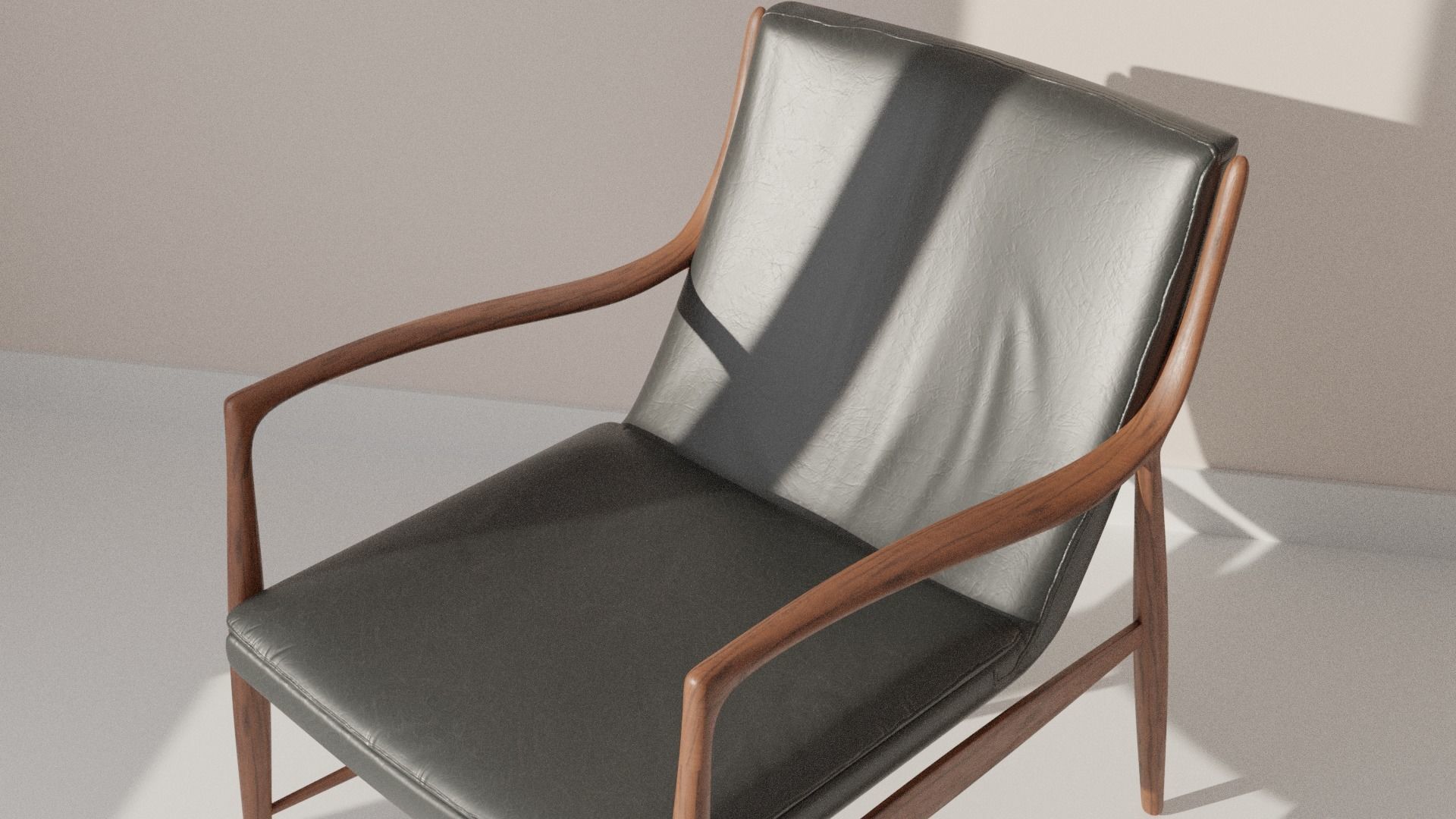 Reading Chair Low-poly 3D model_4