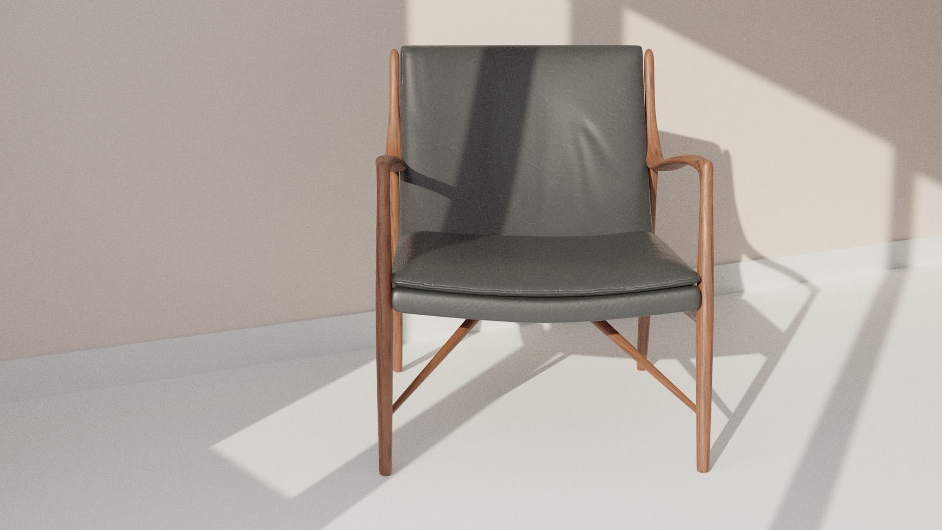 Reading Chair Low-poly 3D model_5