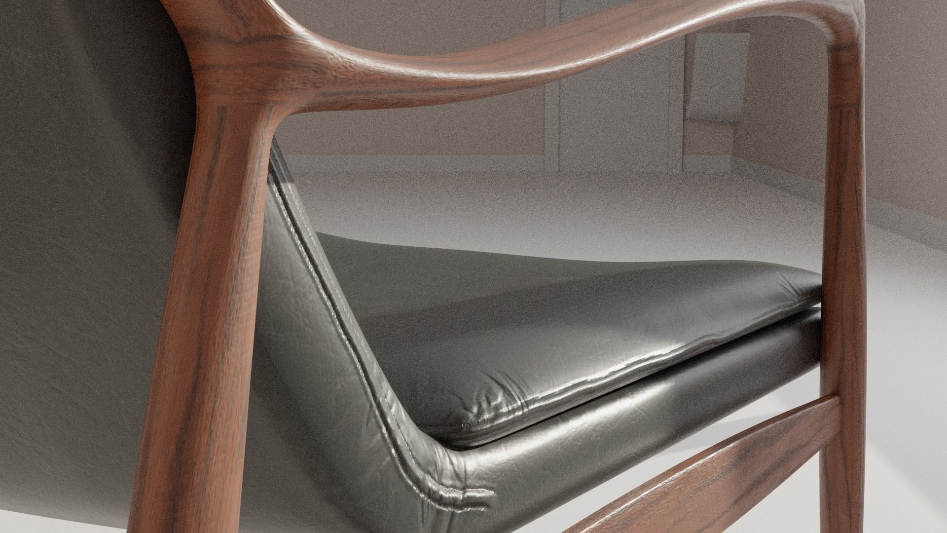 Reading Chair Low-poly 3D model_2