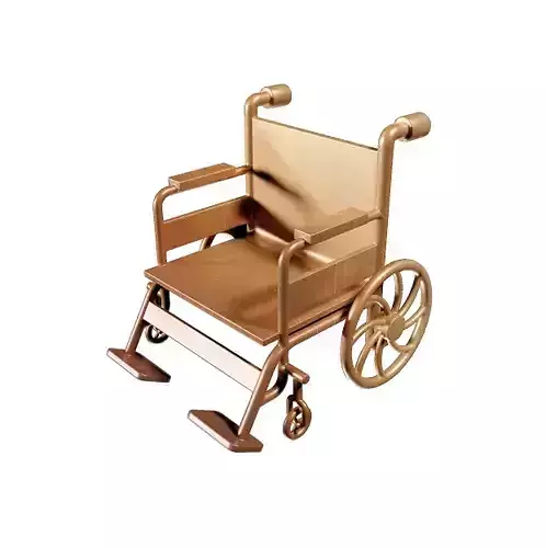 Wooden Wheelchair Toy Low-poly 3D model