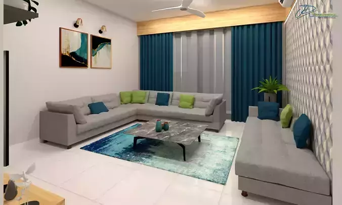 Modern Living Room 3D model