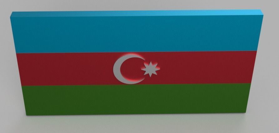 Azerbaijan 3d flag Free 3D model_2