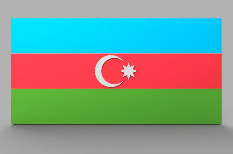 Azerbaijan 3d flag Free 3D model_0