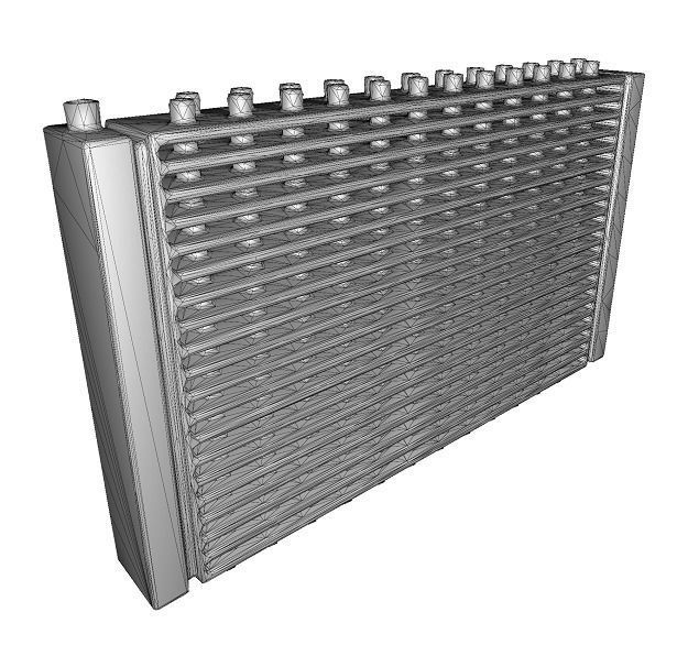 Aluminium Radiator Low-poly 3D model_4
