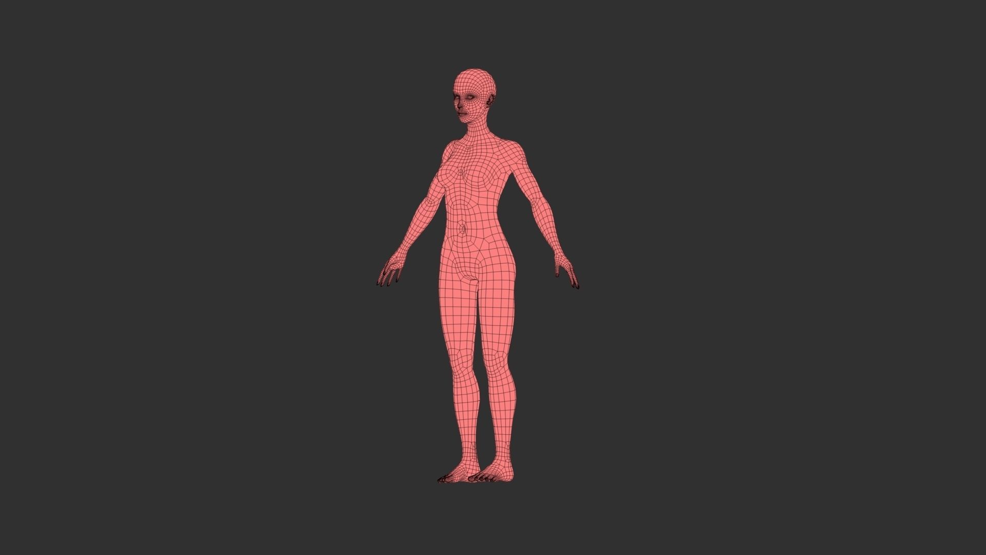 female lowpoly model mannequin Low-poly 3D model_7