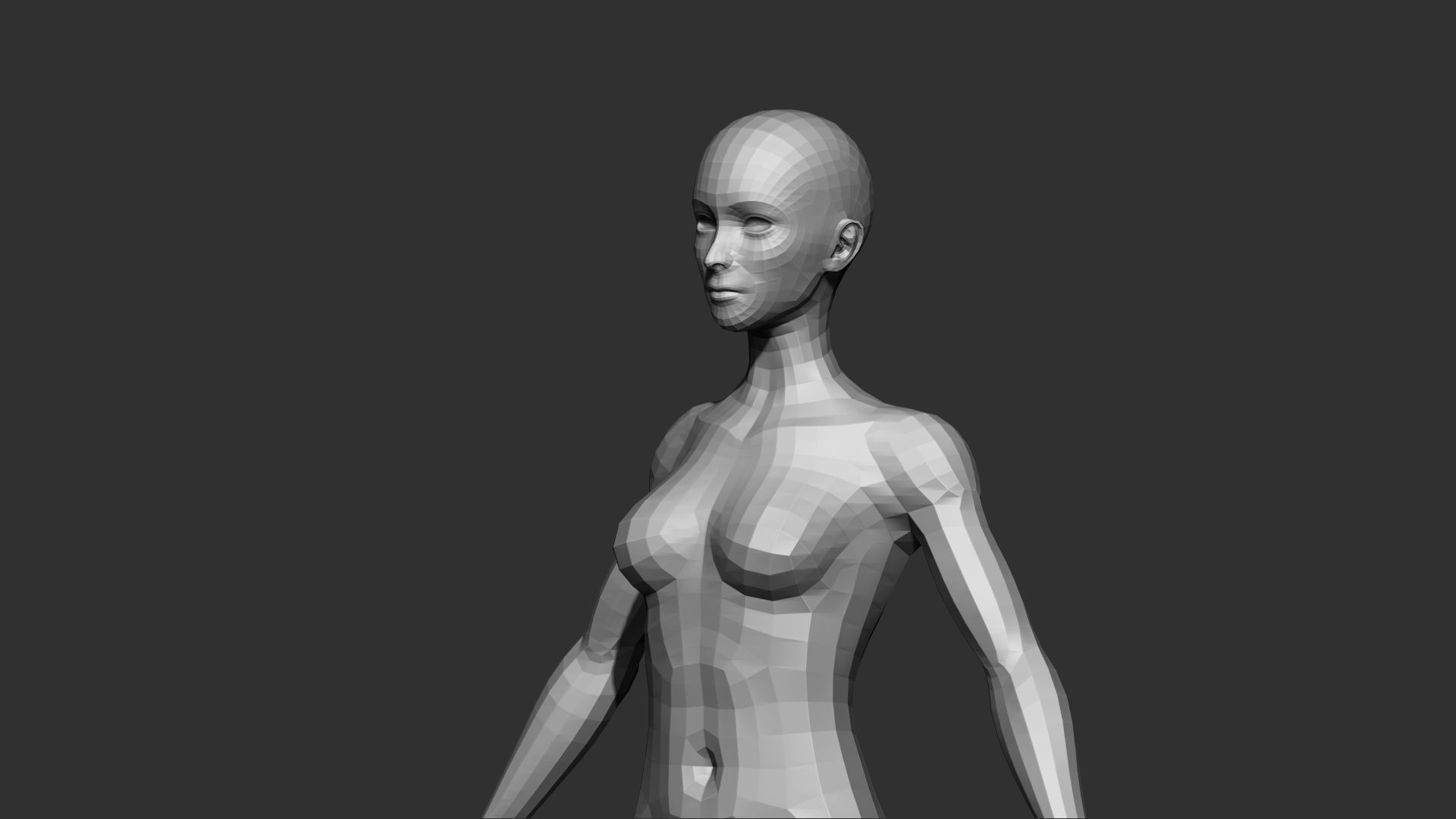 female lowpoly model mannequin Low-poly 3D model_3