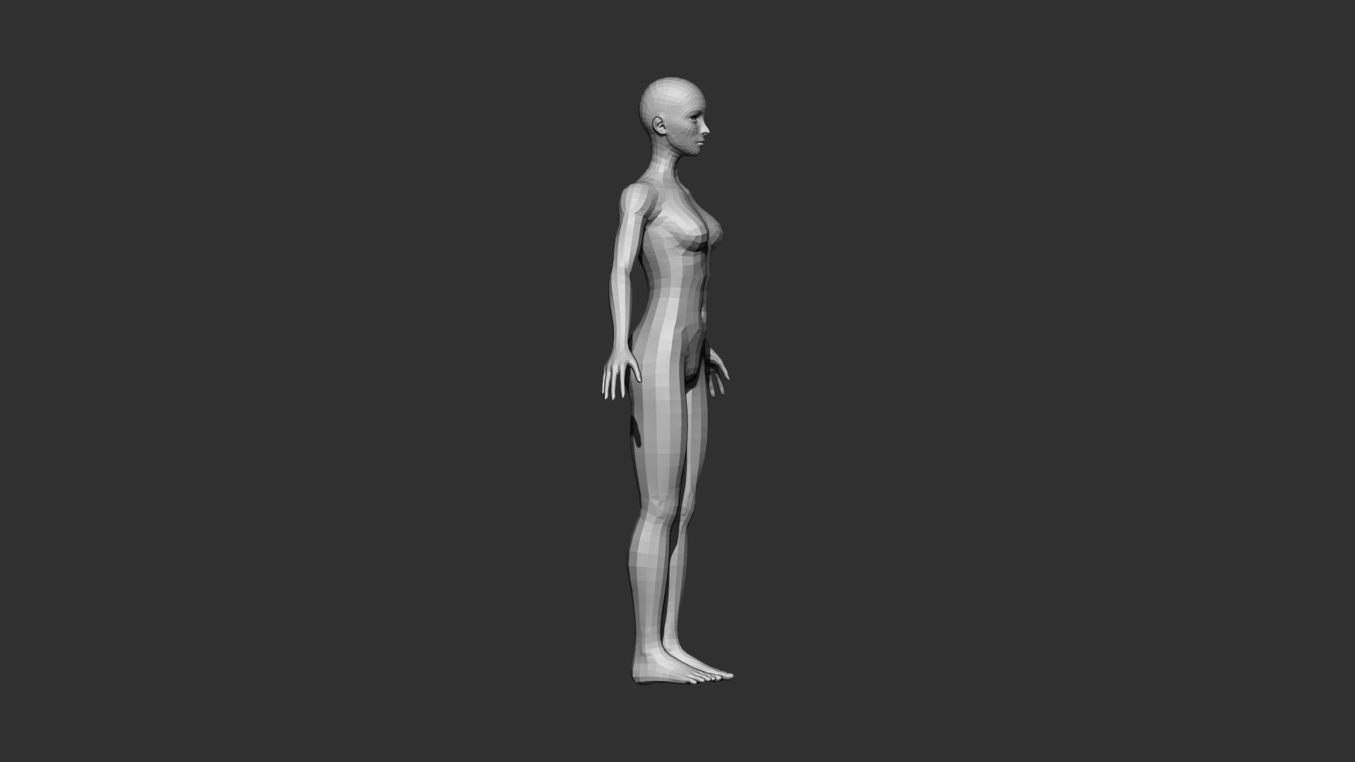 female lowpoly model mannequin Low-poly 3D model_1