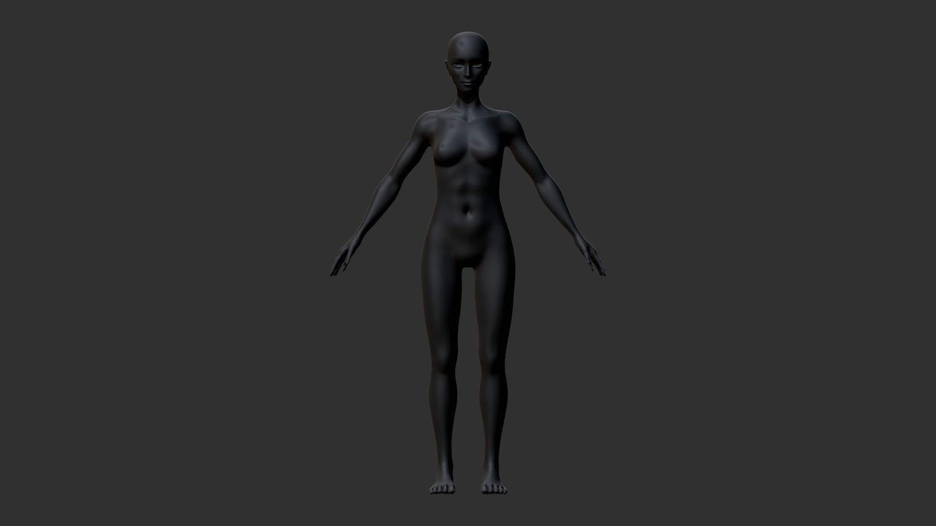 female lowpoly model mannequin Low-poly 3D model_4