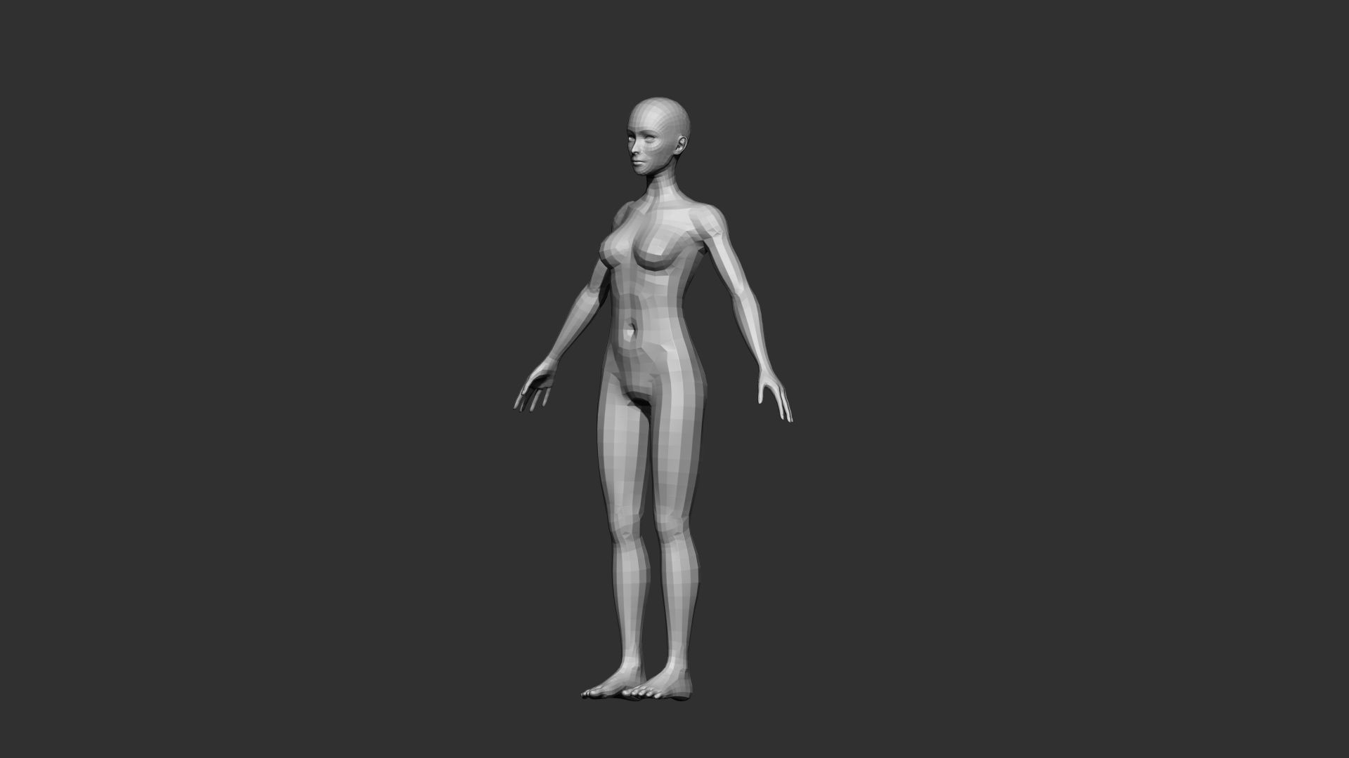 female lowpoly model mannequin Low-poly 3D model_2