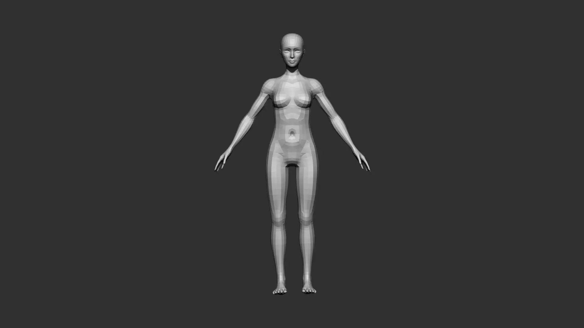 female lowpoly model mannequin Low-poly 3D model_0