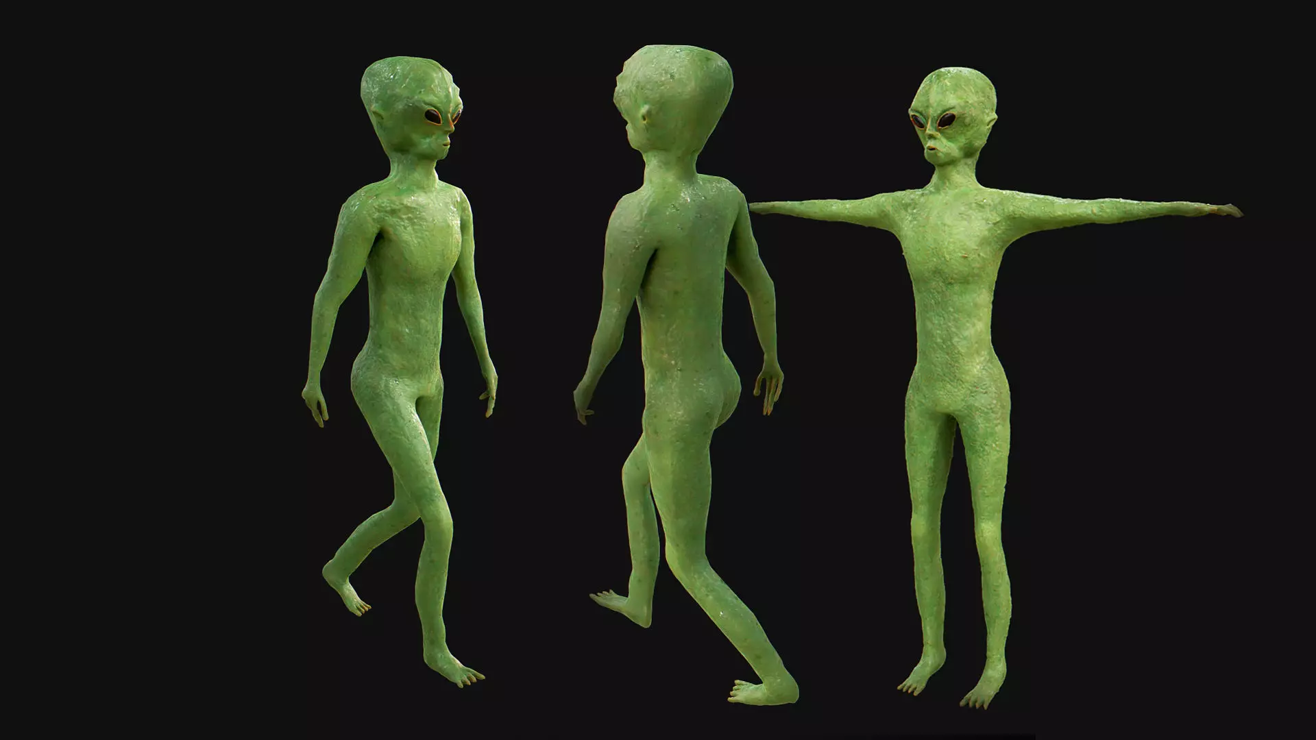 Alien Rigged and Animated Low-poly 3D model_0