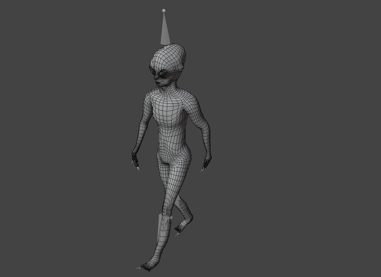 Alien Rigged and Animated Low-poly 3D model_3