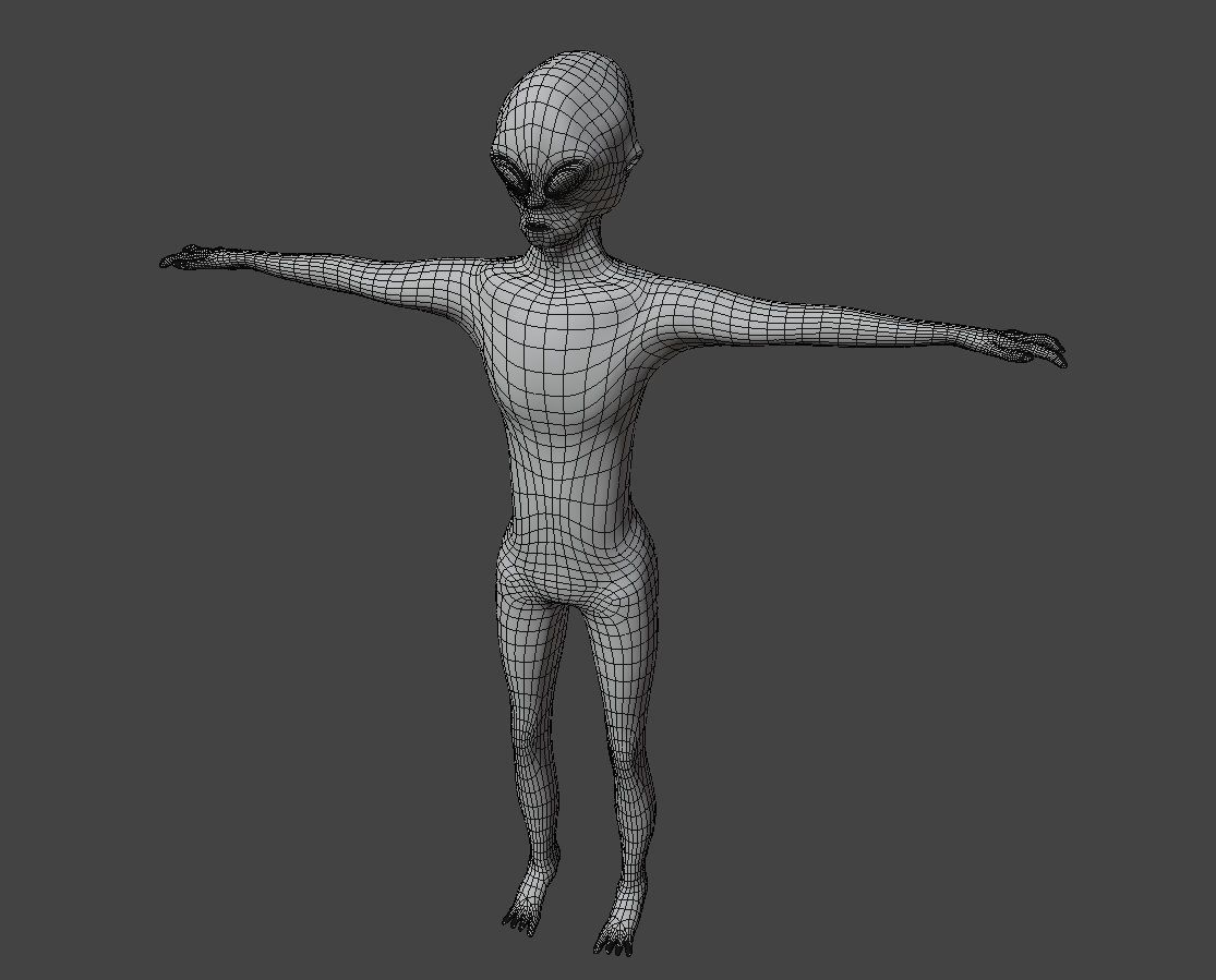 Alien Rigged and Animated Low-poly 3D model_6
