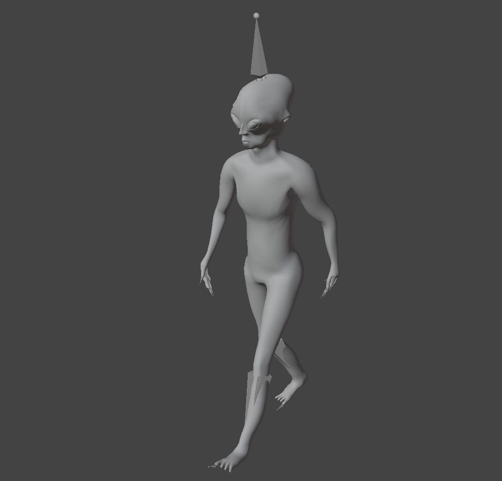 Alien Rigged and Animated Low-poly 3D model_7