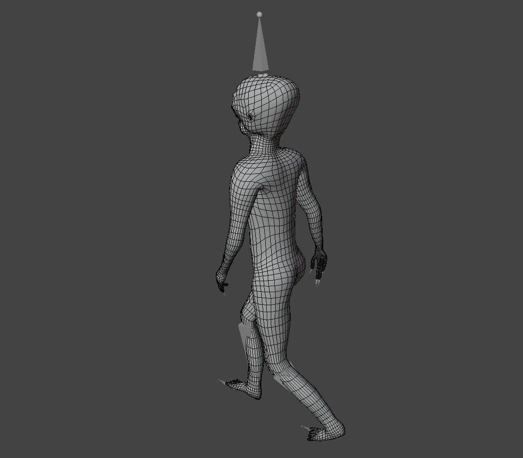 Alien Rigged and Animated Low-poly 3D model_4