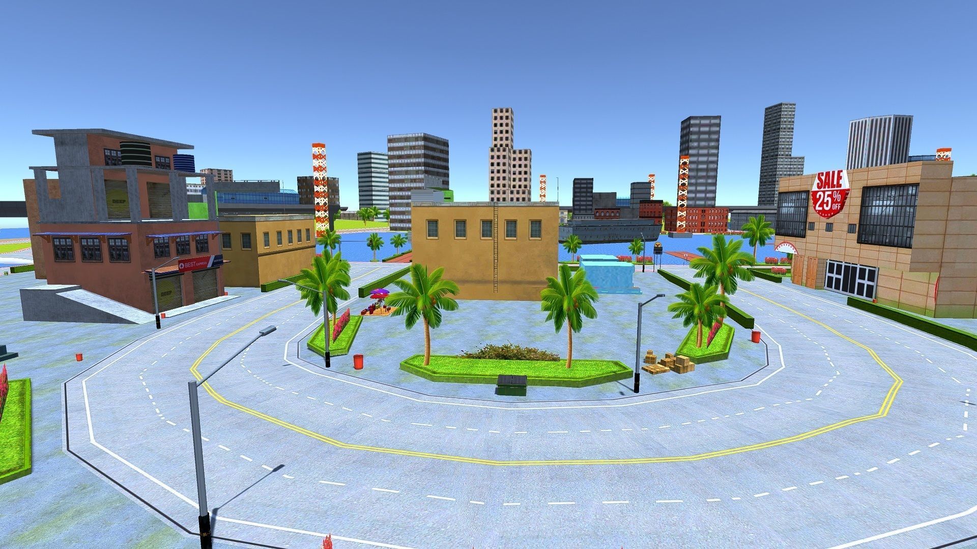 Mobile Game city 2025 Low-poly 3D model_4
