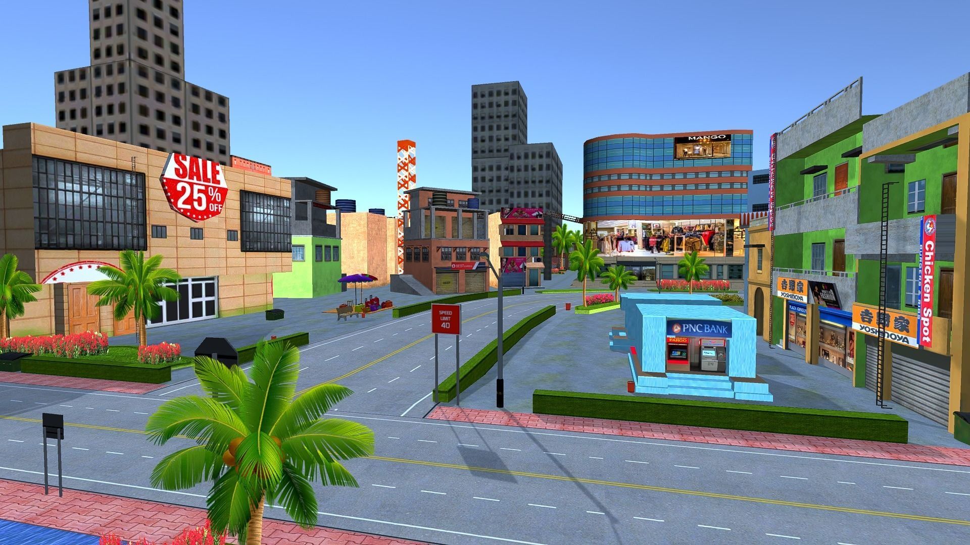 Mobile Game city 2025 Low-poly 3D model_34