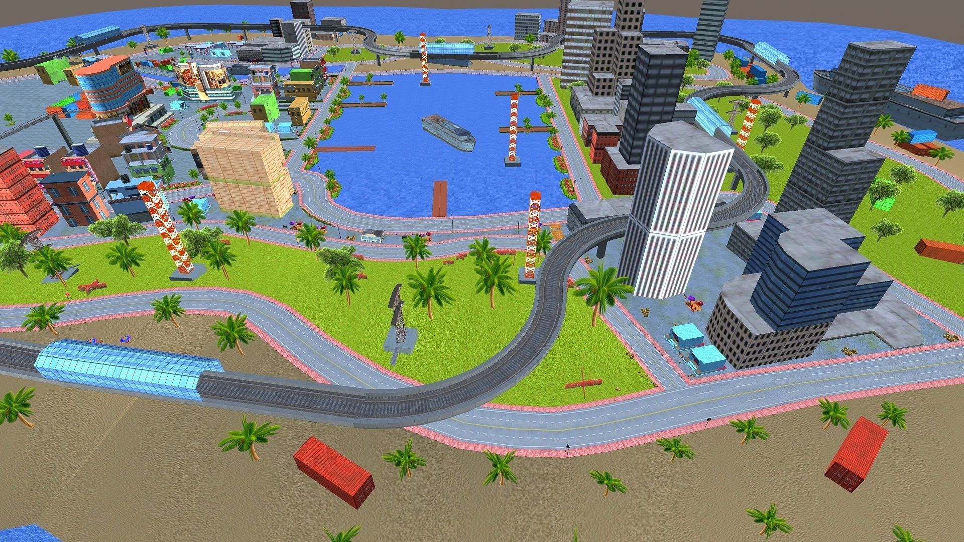 Mobile Game city 2025 Low-poly 3D model_29