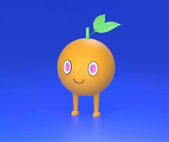 Low poly character pokemon orange
