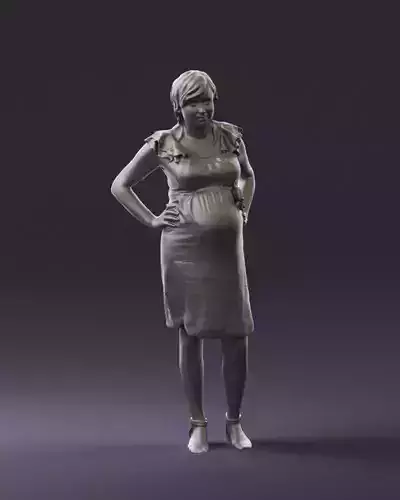 Woman in flowers dress 0707 3D Print Ready