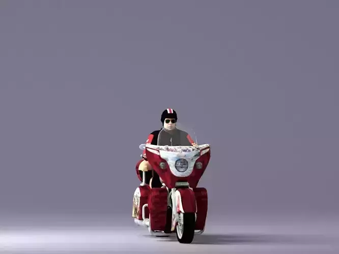 Man on the redish bike 0935