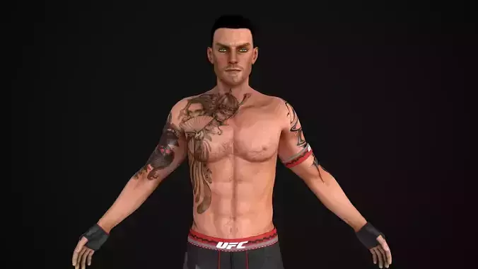 UFC Game Fighting Character Low-poly 3D model