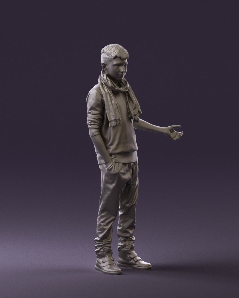 Jumior in red sweater and scarf 0810 3D Print Ready 3D print model_4