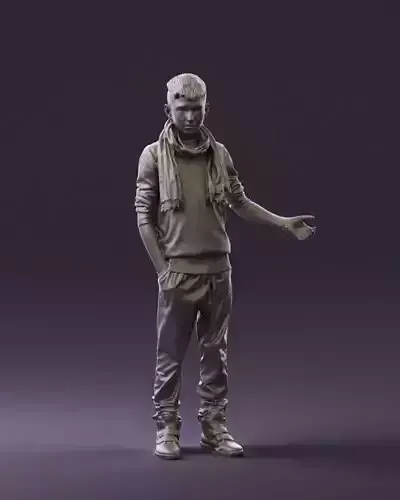 Jumior in red sweater and scarf 0810 3D Print Ready