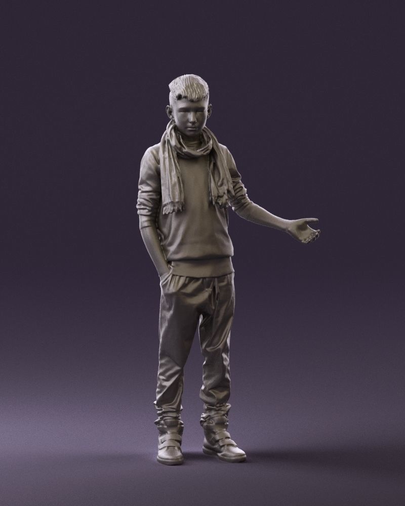 Jumior in red sweater and scarf 0810 3D Print Ready 3D print model_24