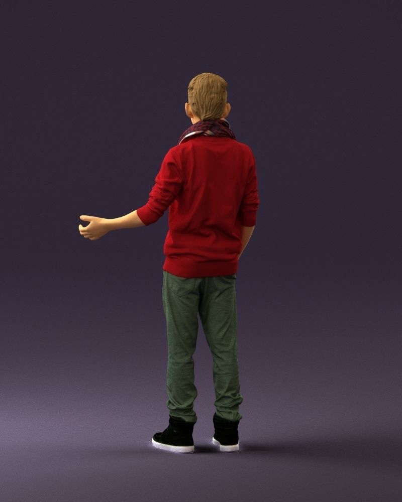 Jumior in red sweater and scarf 0810 3D Print Ready 3D print model_13