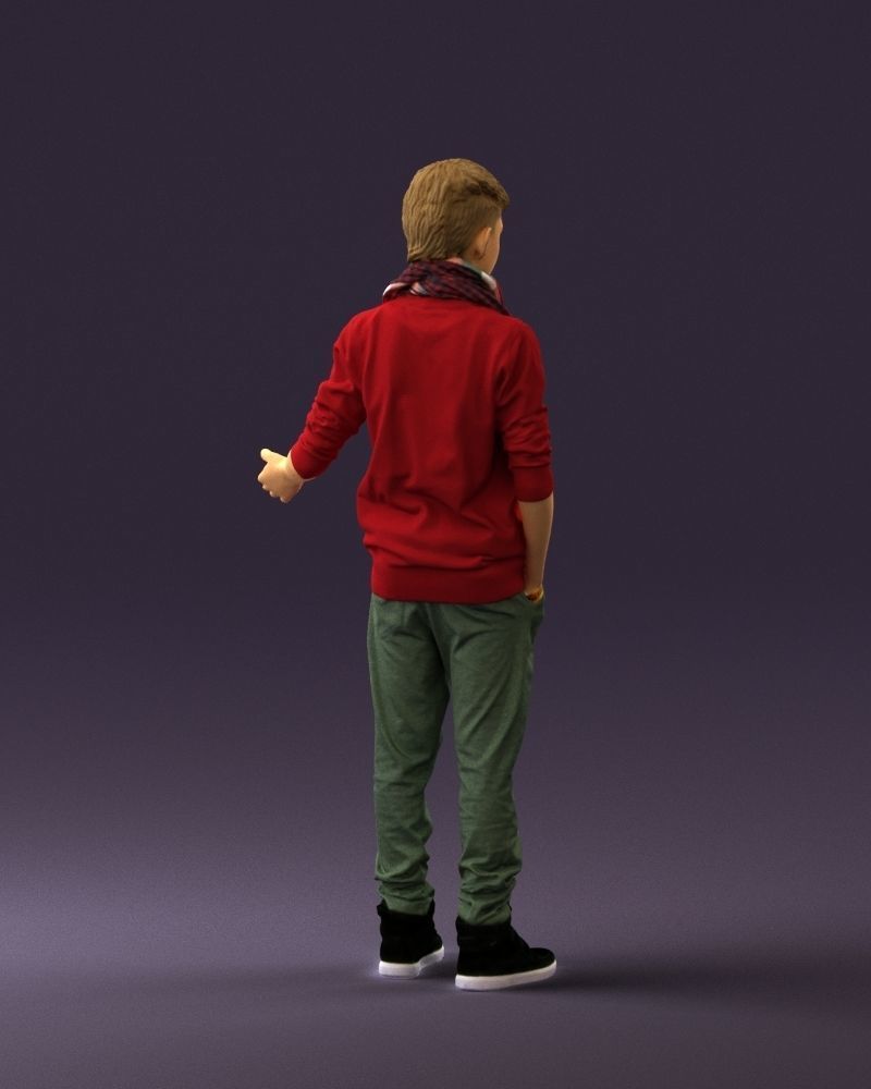Jumior in red sweater and scarf 0810 3D Print Ready 3D print model_11