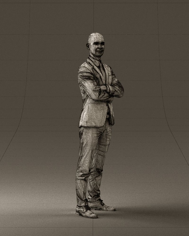 Man in black suit 0450 3D print model 3D print model_8