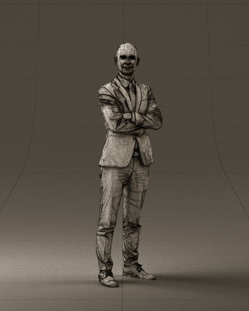 Man in black suit 0450 3D print model 3D print model_5