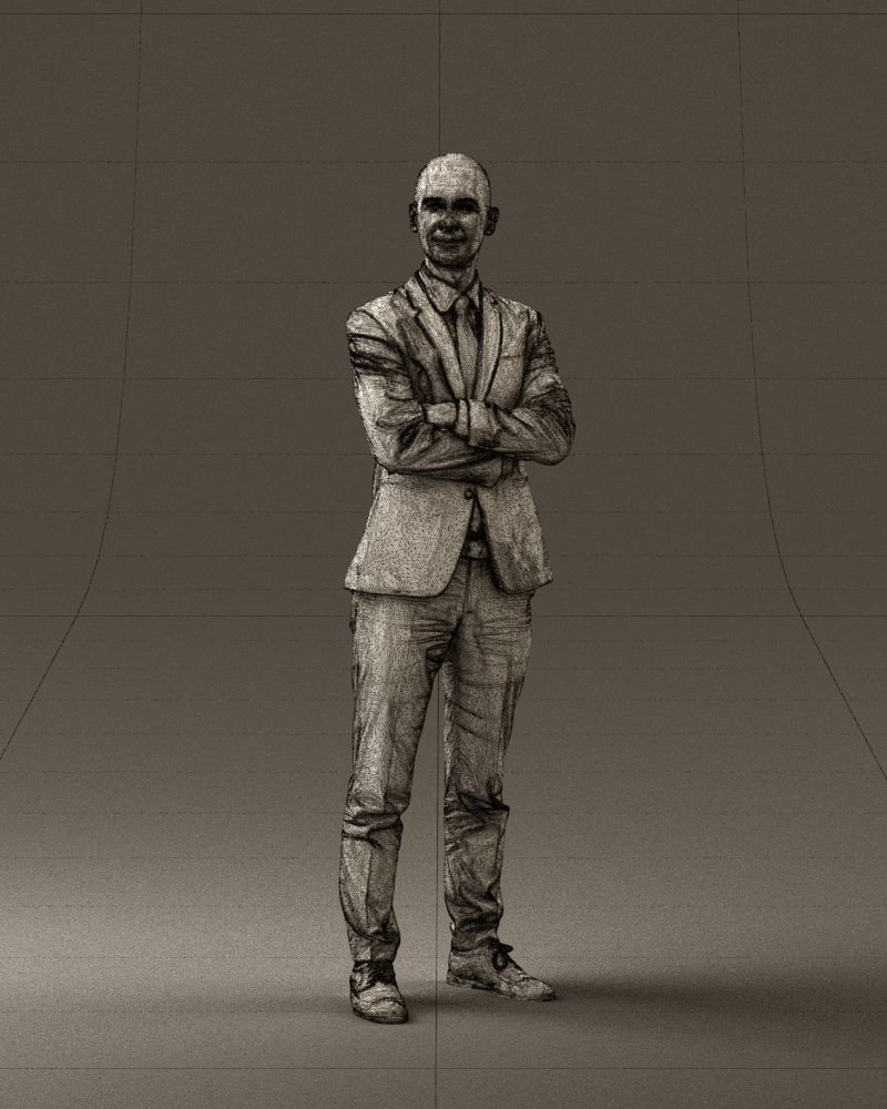 Man in black suit 0450 3D print model 3D print model_2