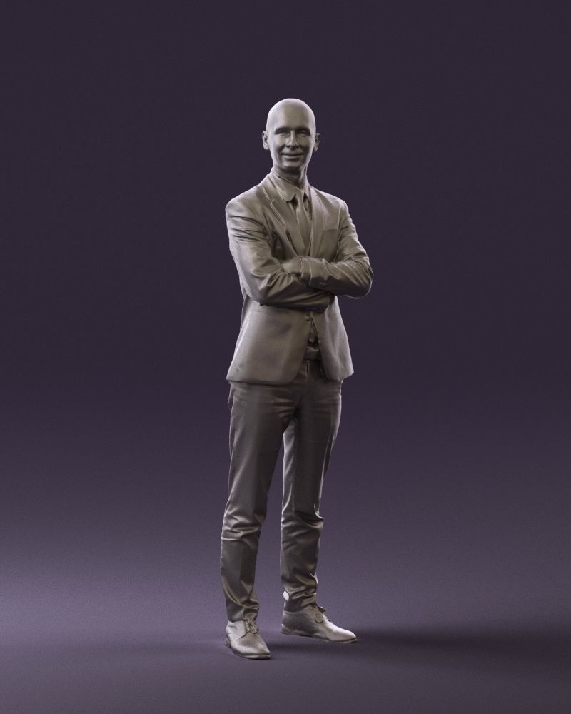 Man in black suit 0450 3D print model 3D print model_4