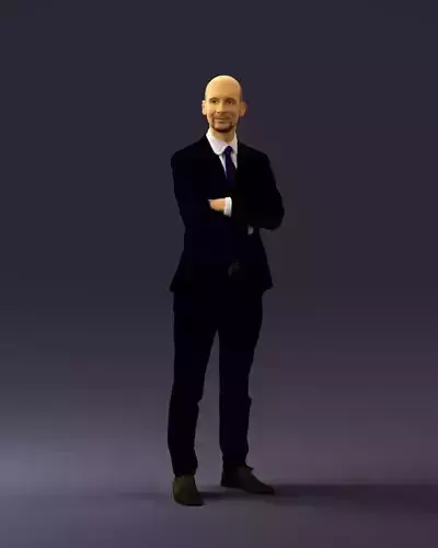 Man in black suit 0450 3D print model 3D print model
