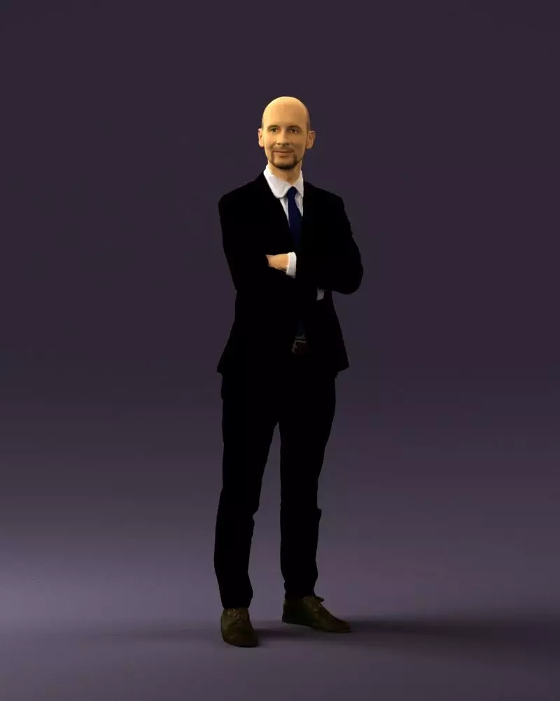 Man in black suit 0450 3D print model 3D print model_0