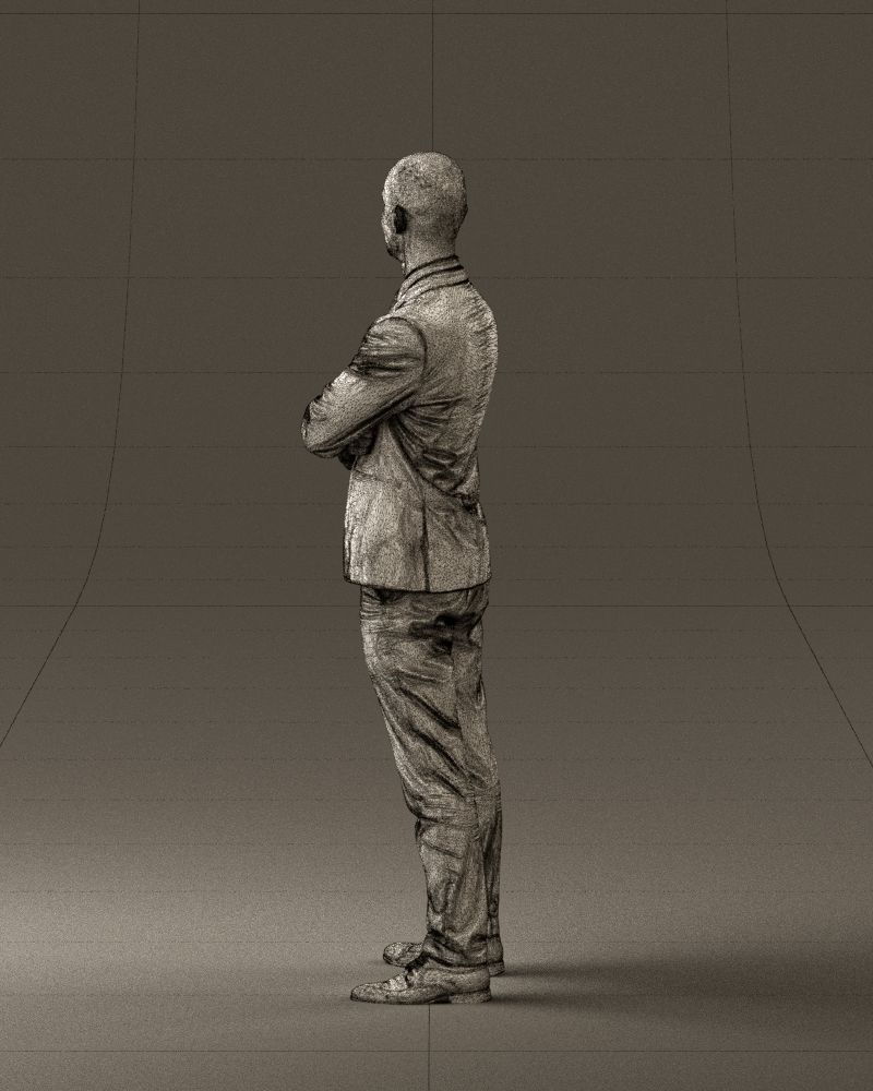 Man in black suit 0450 3D print model 3D print model_23