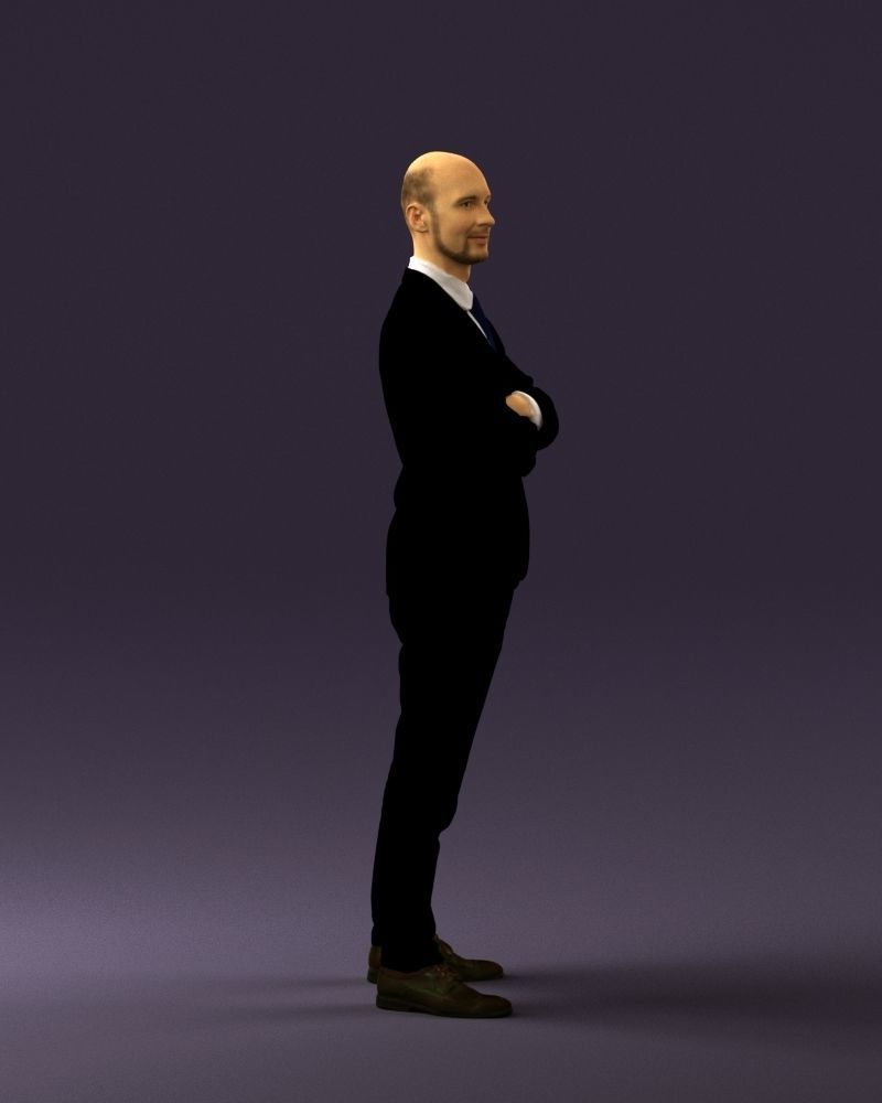 Man in black suit 0450 3D print model 3D print model_9