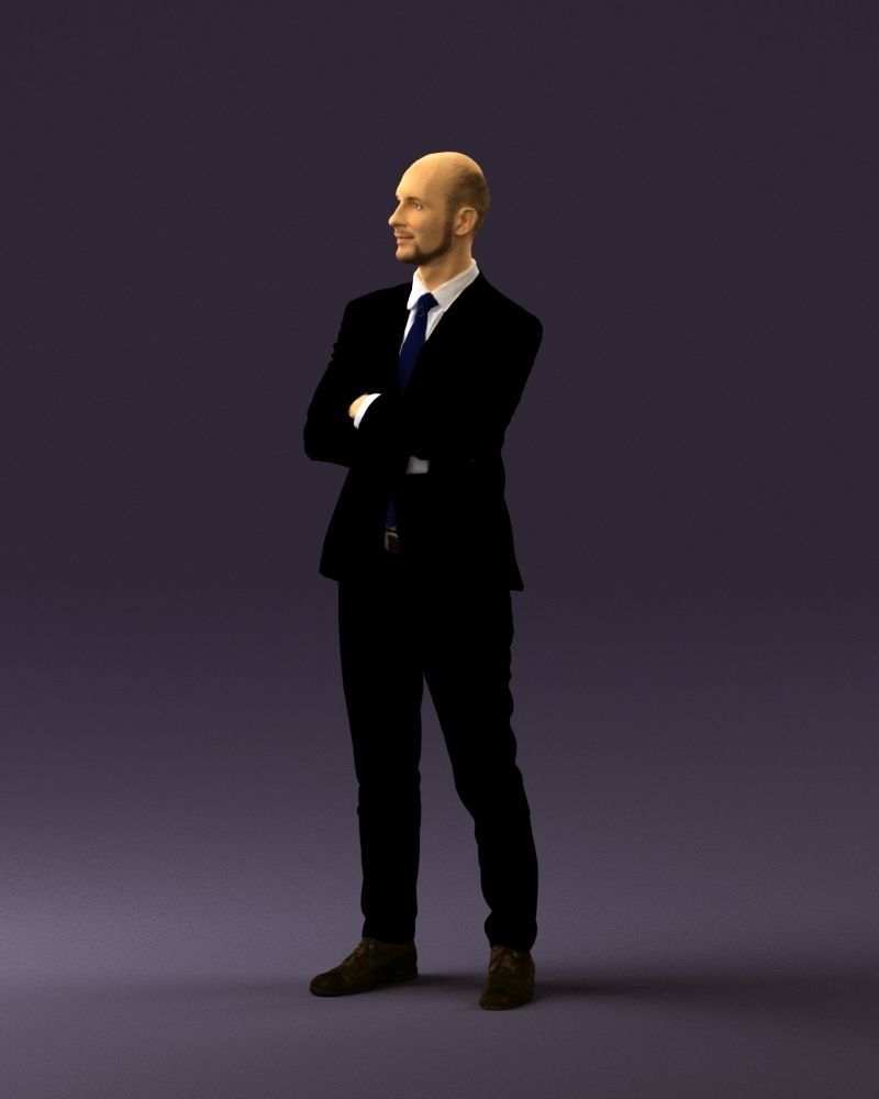 Man in black suit 0450 3D print model 3D print model_27