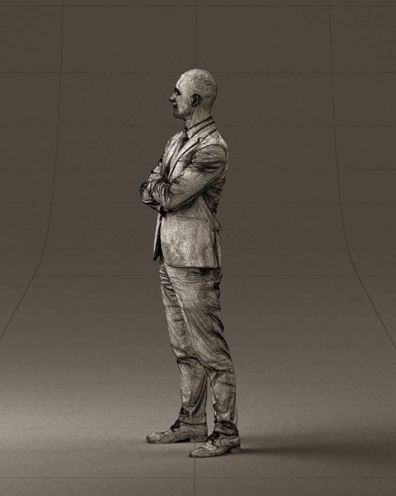 Man in black suit 0450 3D print model 3D print model_26