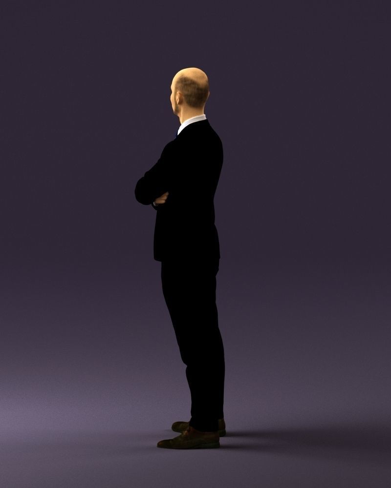 Man in black suit 0450 3D print model 3D print model_21
