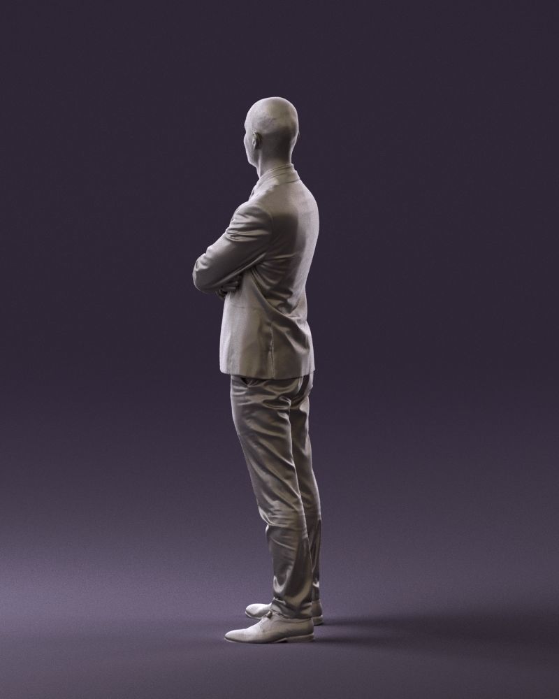 Man in black suit 0450 3D print model 3D print model_22