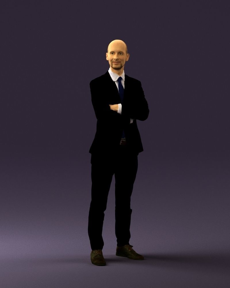 Man in black suit 0450 3D print model 3D print model_36