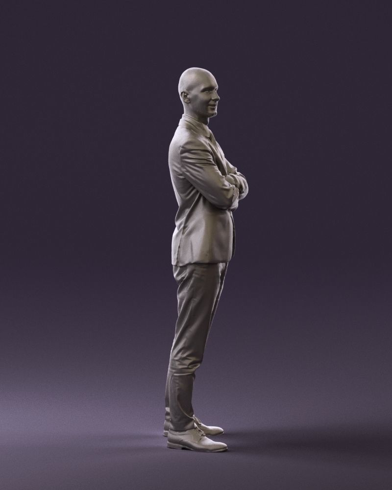 Man in black suit 0450 3D print model 3D print model_10