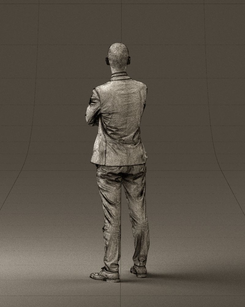 Man in black suit 0450 3D print model 3D print model_20