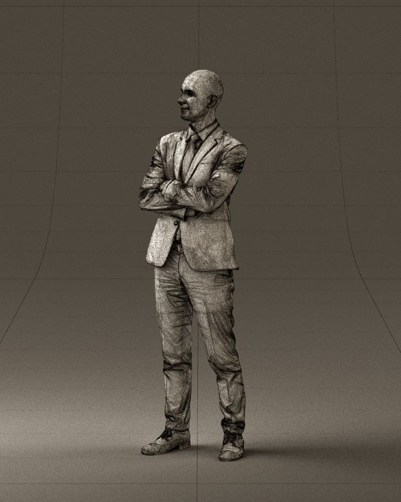 Man in black suit 0450 3D print model 3D print model_29